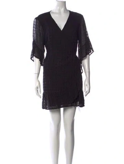 Pre-owned Allsaints Lace Pattern Mini Dress In Black