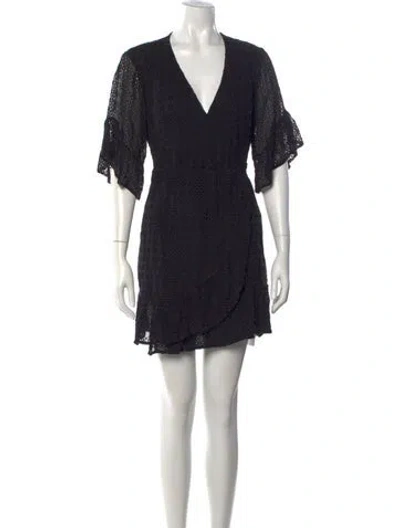 Pre-owned Allsaints Lace Pattern Mini Dress In Black