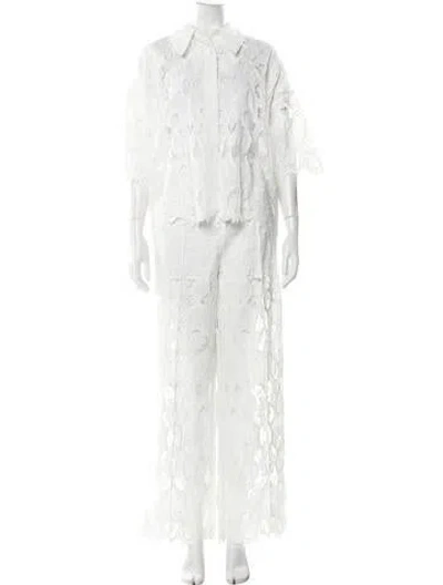 Pre-owned Allsaints Lace Pattern Pant Set In White