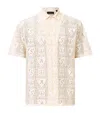 Allsaints Mens Jetstream Whit Netley Short-sleeved Lace Shirt In White