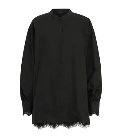 Allsaints Lace-trim Ethel Shirt In Black