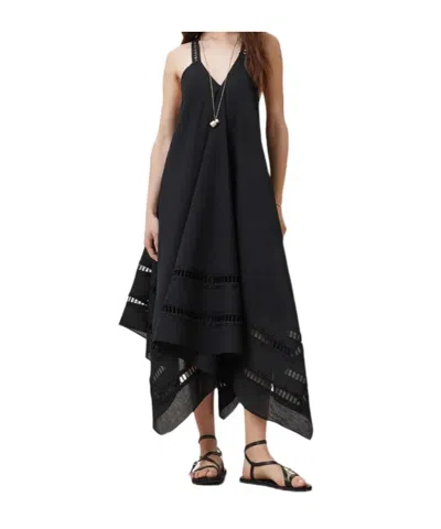 ALLSAINTS LACE-INSERT ASYMMETRIC DAY DRESS