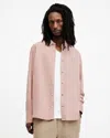 Allsaints Laguna Linen Blend Relaxed Fit Shirt In Bramble Pink