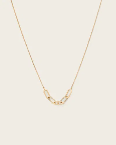Allsaints Laio Pave Link Necklace In Gold