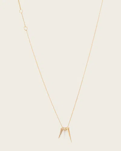 Allsaints Laio Pave Spike Necklace In Gold