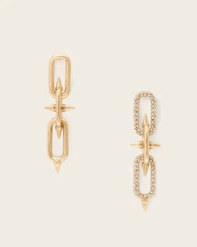 Allsaints Laio Spike Link Earrings In Gold