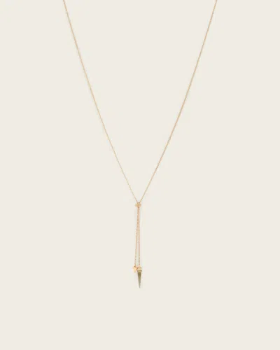 Allsaints Laio Spiked Necklace In Gold