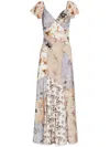 Allsaints Womens Origin Ditsy B Lala Ditsy-print Woven Maxi Dress In Neutrals