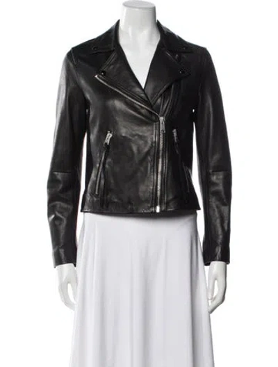 Pre-owned Allsaints Lamb Leather Biker Jacket W/ Tags In Black