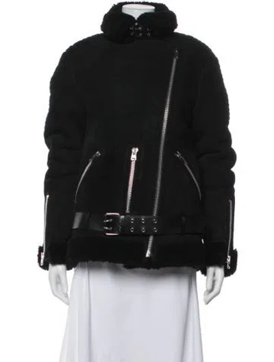 Pre-owned Allsaints Lamb Leather Jacket In Black