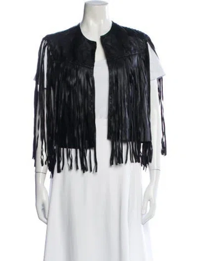 Pre-owned Allsaints Lamb Leather Jacket In Black