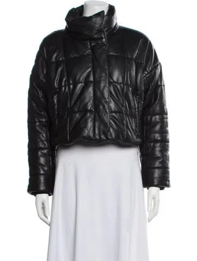 Pre-owned Allsaints Lamb Leather Jacket In Black