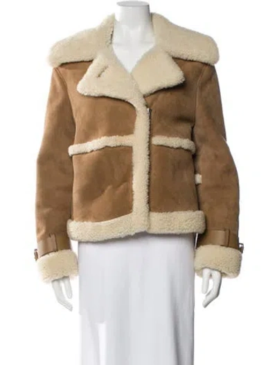 Pre-owned Allsaints Lamb Leather Jacket In Brown