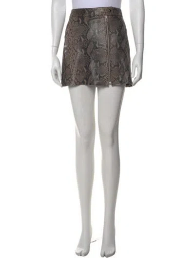 Pre-owned Allsaints Lamb Leather Mini Skirt In Black