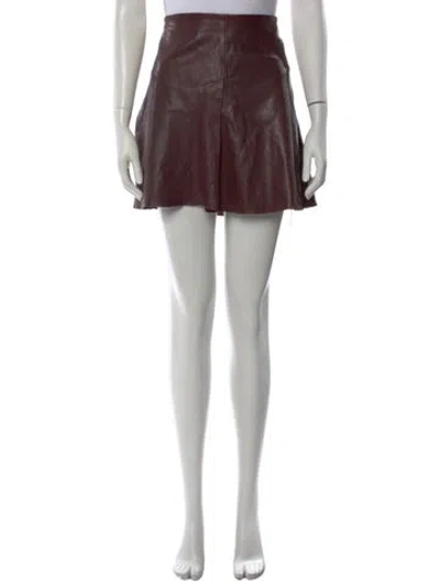 Pre-owned Allsaints Lamb Leather Mini Skirt In Black