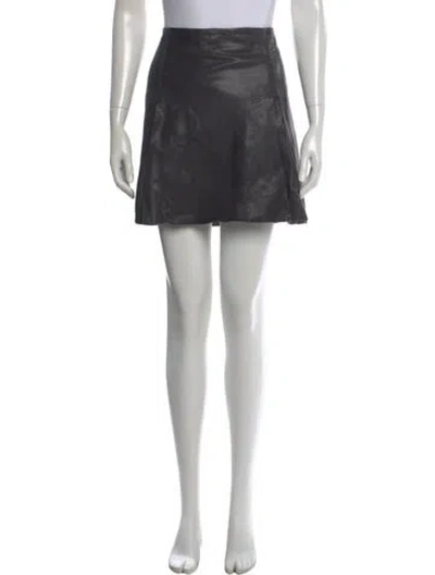 Pre-owned Allsaints Lamb Leather Mini Skirt In Black