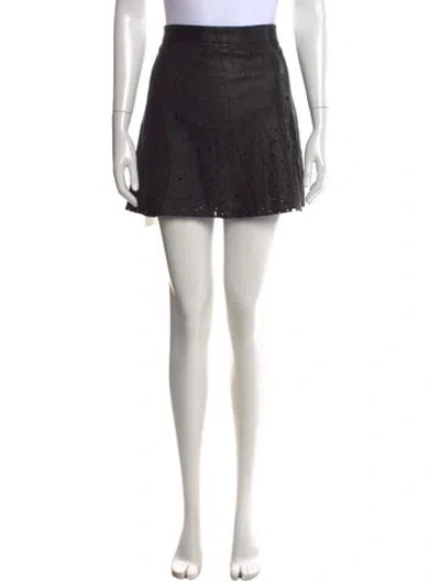 Pre-owned Allsaints Lamb Leather Mini Skirt In Black