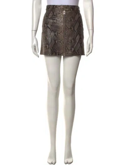 Pre-owned Allsaints Lamb Leather Mini Skirt In Black