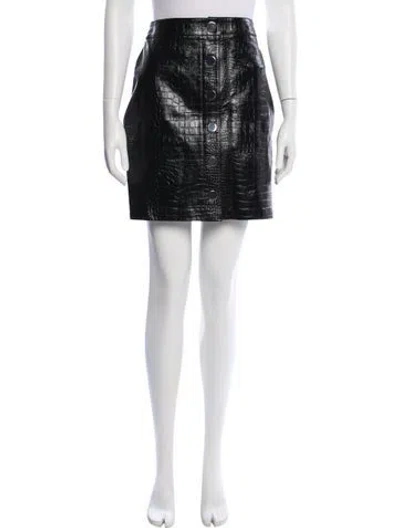 Pre-owned Allsaints Lamb Leather Mini Skirt In Black