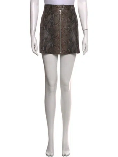 Pre-owned Allsaints Lamb Leather Mini Skirt In Neutrals