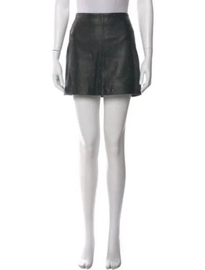 Pre-owned Allsaints Lamb Leather Mini Skirt W/ Tags In Black