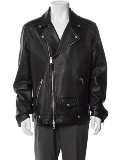 Pre-owned Allsaints Lamb Leather Moto Jacket In Brown