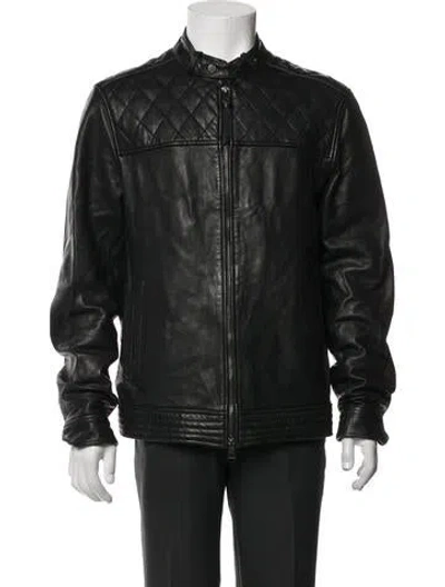 Pre-owned Allsaints Lamb Leather Moto Jacket In Brown