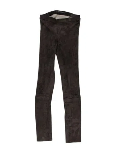 Pre-owned Allsaints Lamb Leather Skinny Leg Pants In Gray