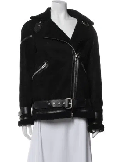Pre-owned Allsaints Lambskin Biker Jacket In Multi