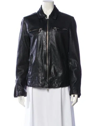 Pre-owned Allsaints Lambskin Coat In Black