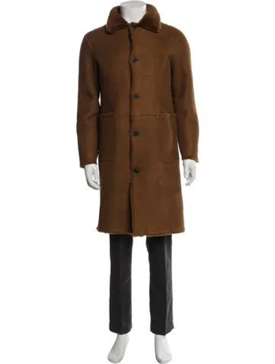 Pre-owned Allsaints Lambskin Parka In Brown