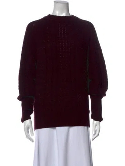 Pre-owned Allsaints Lambswool Crew Neck Sweater In Burgundy