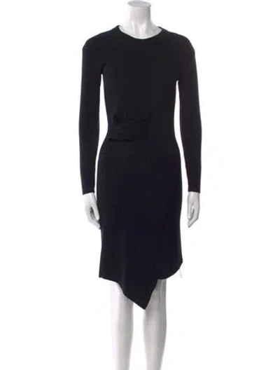 Pre-owned Allsaints Lambswool Midi Length Dress In Black