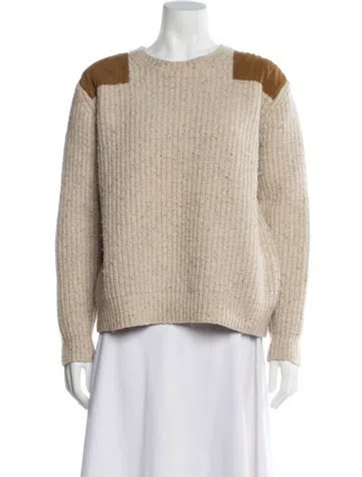 Pre-owned Allsaints Lambswool Mock Neck Sweater In Neutral