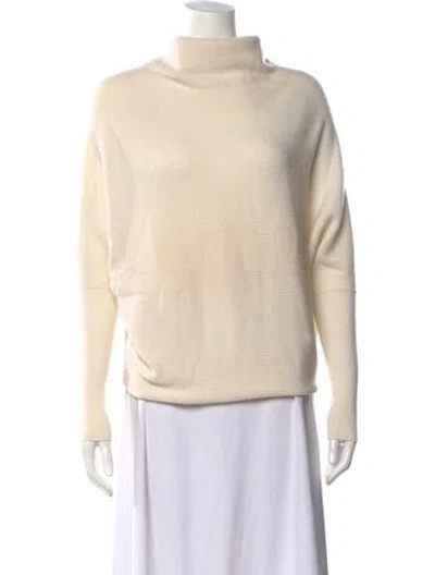 Pre-owned Allsaints Lambswool Mock Neck Sweater In Neutrals