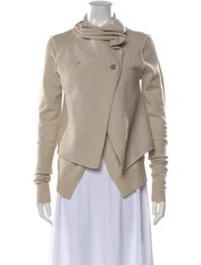Pre-owned Allsaints Lambswool Open Front Sweater In Neutral