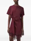 Allsaints Lana Knot-detail Mini Dress In Burgundy