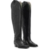 Allsaints Landon Over The Knee Western Boot In Black