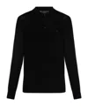 Allsaints Mode Long Sleeve Wool Polo In Black