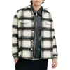 Allsaints Lapse Plaid Fleece Overshirt In Black/grey