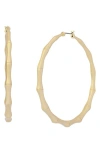 Allsaints Large Angular Hoop Earrings In Gold