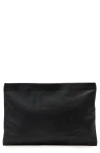 Allsaints Leather Bettina Large Leather Clutch Bag In Black