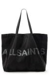 Allsaints Large Biggy Cotton Tote In Black