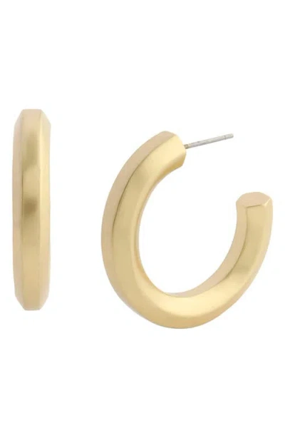 Allsaints Large Metal Hoop Earrings In Gray