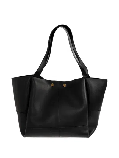 Allsaints Large Rosalie Leather Tote Bag In Black