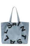 Allsaints Large Tierra Canvas Tote Bag In Blue