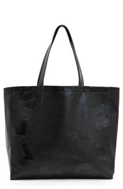 Allsaints Large Tierra Leather Tote In Black
