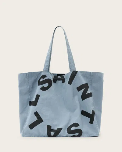 Allsaints Large Tierra Tote Bag In Stonewash Blue
