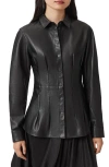 Allsaints Larson Lea Leather Jacket In Black