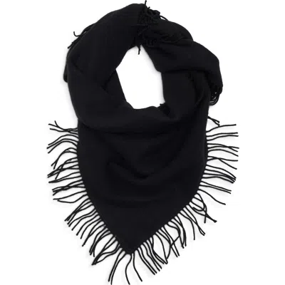 Allsaints Laura Triangle Fringe Scarf In Black